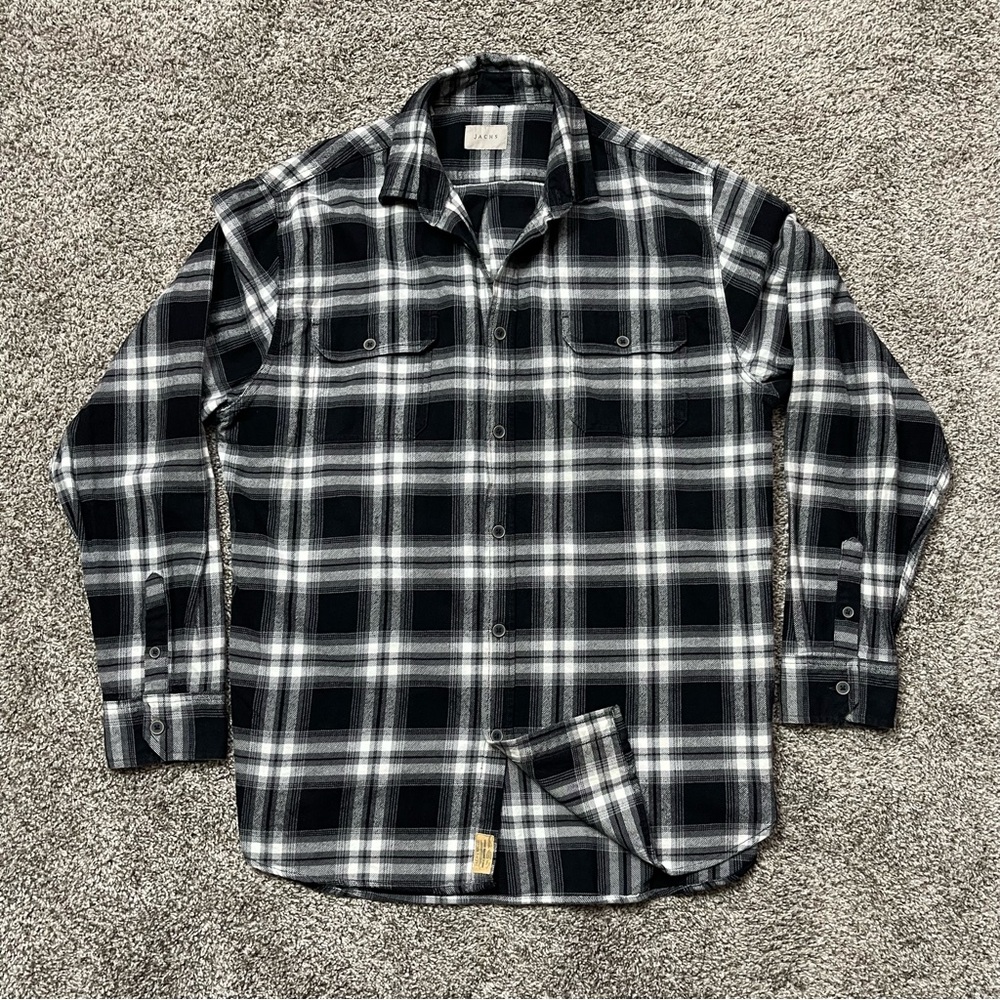 Jachs NY Plaid Flannel 100% Cotton Button Down Shirt Men’s Size XLT